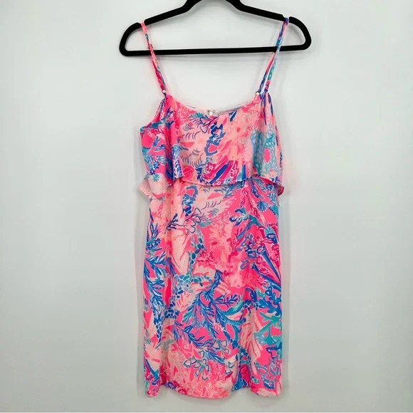 Lilly Pulitzer Lexi Mini Dress Light Paschia Pink Aquadesiac Coral Floral Medium - Picture 5 of 12